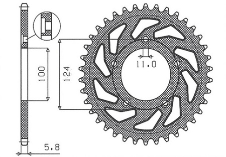 Zębatka tylna 4444 45 ducati monster / a821 '15- 20, panigale 899 898 '14-15, scrambler a800 '15-16 (jtr746.45) (łańc.520)