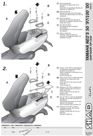Stelaż kufra tylnego Shad do Yamaha Neo's 50/100 ( 97 - 07)