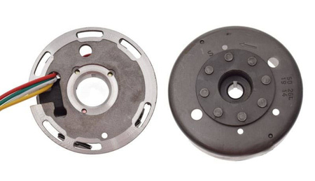 Stator iskrownik 6 cewek + koło magnesowe do Aprilia