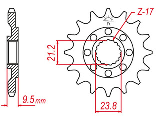 Zębatka przednia 342 15 honda cr 250 '88-'08, crf 450 '02-'22 (jtf284.15) (jtf284.15)