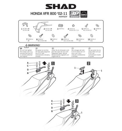 Stelaż do kufrów bocznych Shad 3P do Honda VFR 800