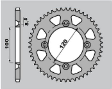 Zębatka tylna aluminiowa (anodowana) 798 47 niebieska