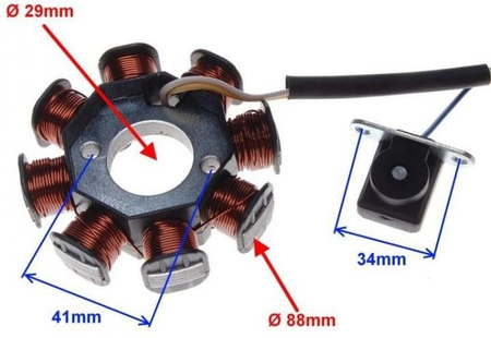 Stator iskrownik skuter 4T prąd stały Inca Giantco