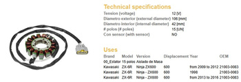 Uzwojenie alternatora stator kawasaki zx-6r ninja '09-16 ( oem 21003-0083)
