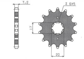 Zębatka przednia 2037 17 honda xlr 125 cbr 125 (+2), clr 125 (jtf1264.17) (łańc. 428) (203717jt)