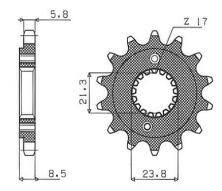 Zębatka przednia 2071 12 honda trx 400 ex '99-'04, xr 400 '96-'06, (jtf1322.12) (-3)