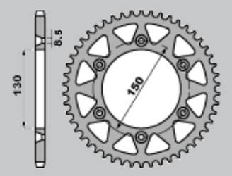 Zębatka tylna aluminiowa t7075 (ergal) 270 51 (27051 yamaha yz/yzf '99-'18 wrf '01-'18 (jtr251.51) (łańc. 520) kolor złoty
