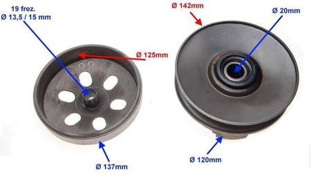 Sprzęgło tylne skuter 125 Gy6-125 Gy6-150