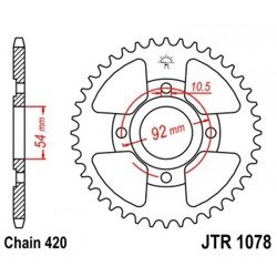 ZĘBATKA TYLNA JT R1078-47Z, ROZMIAR 420