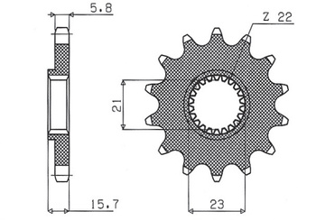 Zębatka przednia 441 15 yamaha xt 600 '87-'90, xt 600e '97-'03, xtz 660 '91-'98, tt 600 '93-'02 (jtf1577.15) (łańc. 520) (44115jt)