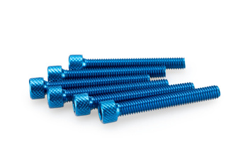 Śruby z anodyzowanego aluminium blister 6 śrub imbusowych m6x45mm niebieskie