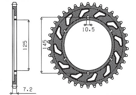 Zębatka tylna 869 44 yamaha tdm 850 (91-95) (3vd) (jtr867.44) (łańc. 525) (86944jt)