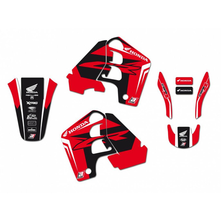 Komplet naklejek (oklein) honda cr 500 '91-'01, dream 4 kolor czerwony/czarny