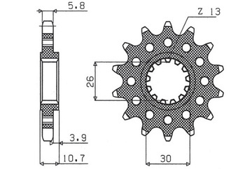 Zębatka przednia 579m 16 yamaha fz1 '06-'14, r1 '04-'14, fj, x(jtf1579.16) (łańc. 520) (579m16jt)