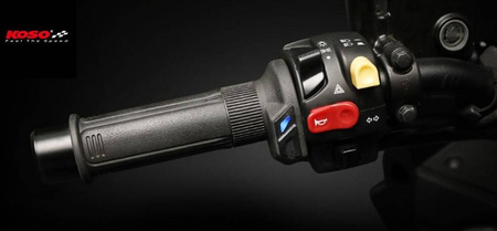 Koso premium manetki podgrzewane ze sterownikiem calowe 1"-1 1/8"  długość - 130mm  sterownik zintegrowany 5 poziomów grzania (of691) (el)