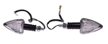 Kierunkowskaz para czarny stożek białe szkło Led