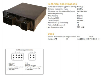 Dze moduł zapłonu cdi yamaha yfz450 06-09 (oem-5tg-85540-10)