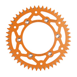 Zębatka tylna aluminiowa t7075 (ergal) kolor pomarańczowy 899 49 (89949) ktm sx/sxf/sx-f/excf/exc-f/exc/lc4/sc/mxc/ '91-'22, husqvarna tc/te