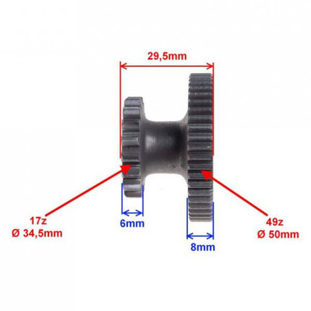 Koło pośrednie rozrusznika elektrycznego 125 GY6 4T