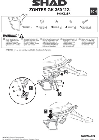 Stelaż sakwy bocznej Shad do Zontes GK 350