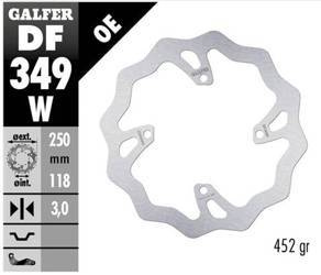 Tarcza hamulcowa przód suzuki rm 250z/450z '06-'18 rmx 450z '10-'17 wave (250x118x3mm)