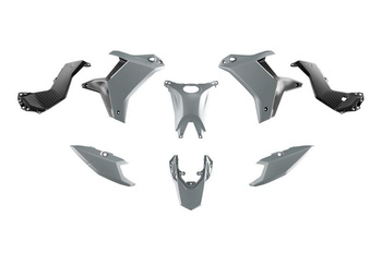 KOMPLET PLASTIKÓW (BEZ PRZEDNIEGO BŁOTNIKA) T7 YAMAHA TENERE 700 '25-'26 KOLOR SZARY / CZARNY