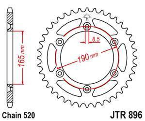 Zębatka tylna 896 50 aluminiowa racelite ktm 125mx, 250mx, 500mx 350 enduro (88-89) (89650jt) (łańc. 520) kolor czarny