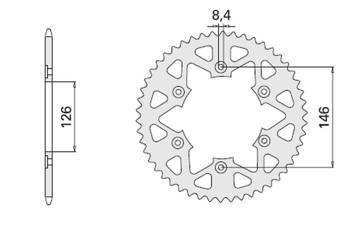 Zębatka tylna 808 51 aluminiowa  (ergal) 808 51 (80851) kolor czarny suzuki dr/rm/rmz (jtr808.51) (łańc.520)
