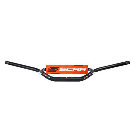 kierownica z poprzeczką 28,6mm model rc bend kolor czarny gąbka pomarańczowy/biały