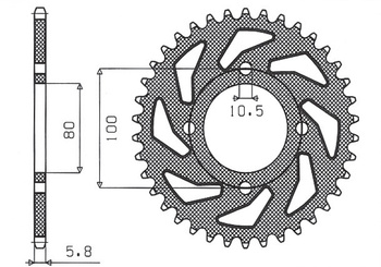 Zębatka tylna 819 41 suzuki 250 marauder (99-10), gn 250 (82-99) (jtr819/2.41) (łańc. 520) (81941jt)