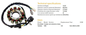 Uzwojenie alternatora stator yamaha ybr 125 '02-05