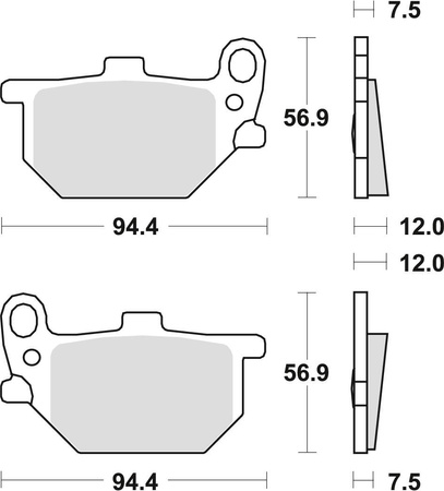 Klocki hamulcowe kh61 organic yamaha xs / xv 750 80-82, xs 850 82, przód (promocja)