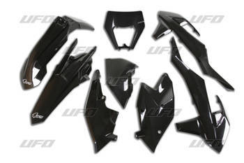 Komplet plastików ktm exc/excf '17-'19 z osłoną lampy kolor czarny (kt523e001)