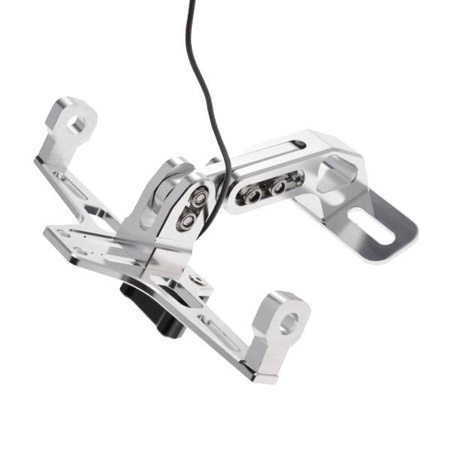 Uchwyt tablicy rejestracyjnej motocykl led srebrny