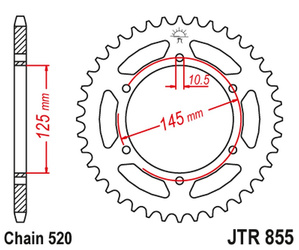 zębatka tylna 866 48 yamaha xj 600 diversion 95-03 (86648jtzbk) (łańc. 520) kolor czarny