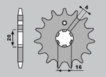 Zębatka przednia 546 16 yamaha pw80 86-99 (+1)