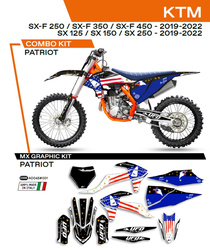Komplet naklejek (oklein) ktm sx/sxf 125/150/250/350/450 '19-'22 patriot kolor czarny