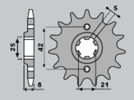 Zębatka przednia 575 14 yamaha xt 600 '83-'86 (-1) (jtf575.14)