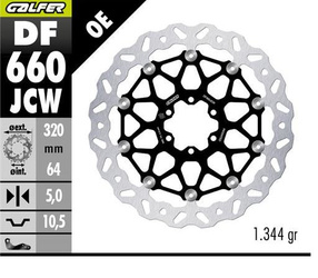 TARCZA HAMULCOWA PRZÓD APRILIA; BENELLI; BIMOTA; CAGIVA; DUCATI; KTM, MOTO GUZZI; YAMAHA (320X64X5) (WAVE FLOATING)