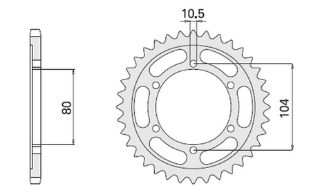 Zębatka tylna 488 40 kawasaki zx 10r (mod. 530)