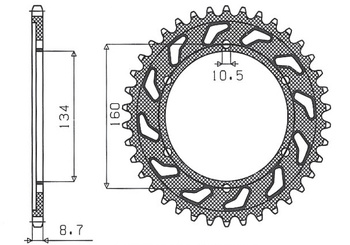 Zębatka tylna 4399 43 honda cbr 900rr '00-'03 (929,954) (jtr1306.43) (łańc. 530) (439943jt)