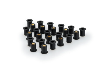 Uniwersalne Wyciszone Bloki Z Wbudowaną Nakrętką M4 (Opakowanie 25 Sztuk) 14 X 5 X 1,5 X 11,5 X 13 X 10 Czarne