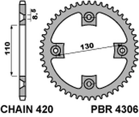 Zębatka tylna 4306 55 honda cr 80/85 (jtr215.55)* (łańc. 420)
