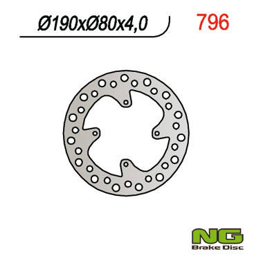 Tarcza hamulcowa tył honda cr 80/85 (190x80x4) crf150r (07-16)