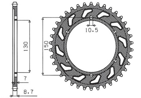 Zębatka tylna 863 47 yamaha fzr 1000 89-95, gts 1000 (jtr866.47) (łańc. 532) (86347)