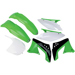 Komplet plastików kawasaki kxf 450 '10-'11 kolor oem (zielony/biały/czarny) (ka216e999)