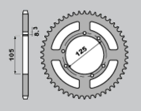 Zębatka tylna aluminiowa t7075 (ergal) 4413 62 yamaha xt 125x/sm '05-'09; hm 50 cre, derbi senda, rieju (jtr1134.51), (łańc. 428) kolor srebrny