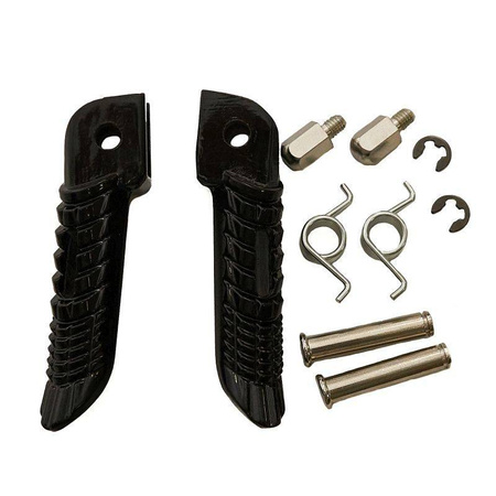 Zestaw podnóżków (podnóżki) kierowcy kompletny z mocowaniami suzuki gsxr 600/750/1000 '01-12 kolor czarny