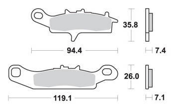 Klocki hamulcowe kh349 off-road sinter kolor złoty pasuje do: kawasaki kvf650 prawy przód