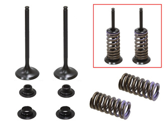 ZAWORY SSĄCE (KOMPLET 2 SZT. ZAWORÓW ZE SPRĘŻYNAMI I PODKŁADKAMI) HONDA CRF 150 R / RB '07-'23 STALOWE (MX-09545I) (25,92X4,44X77,98MM)